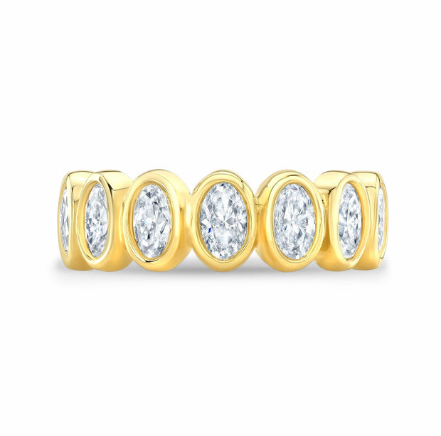 Oval Lab Grown Diamond Bezel Eternity Ring