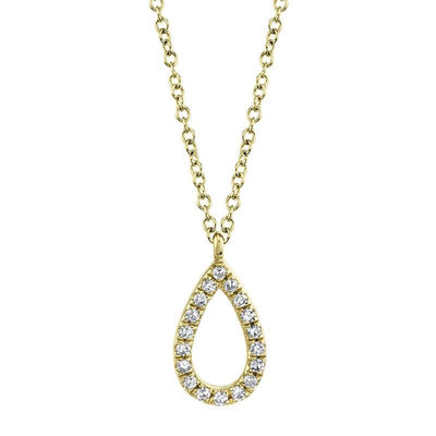 Diamond Pear Necklace