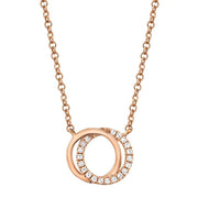 Diamond Love Knot Circle Necklace