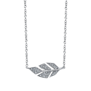 Diamond Pave Leaf Necklace