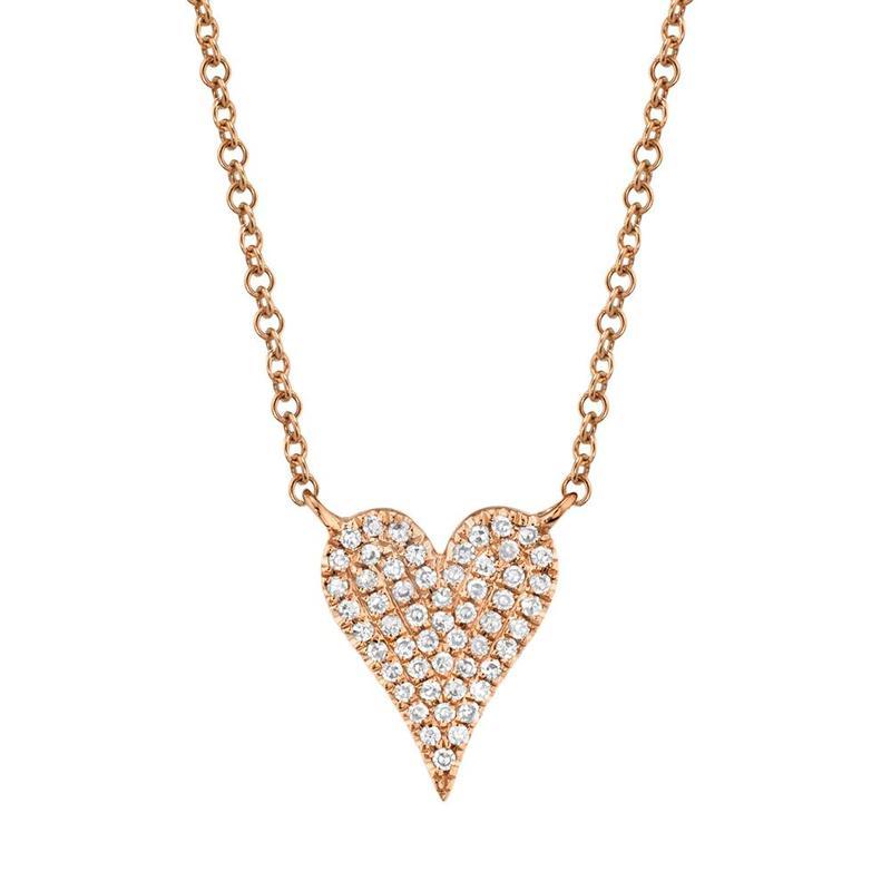 Large Diamond Pave Heart Necklace