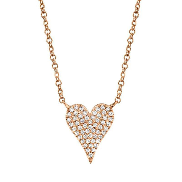 Large Diamond Pave Heart Necklace