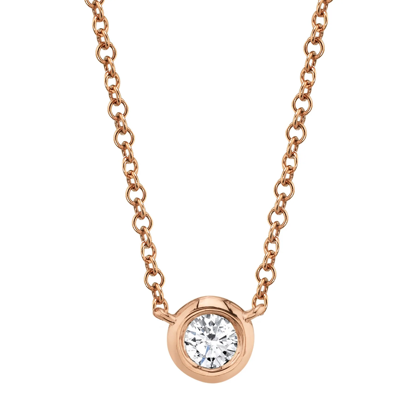 Solitaire Diamond Bezel Necklace