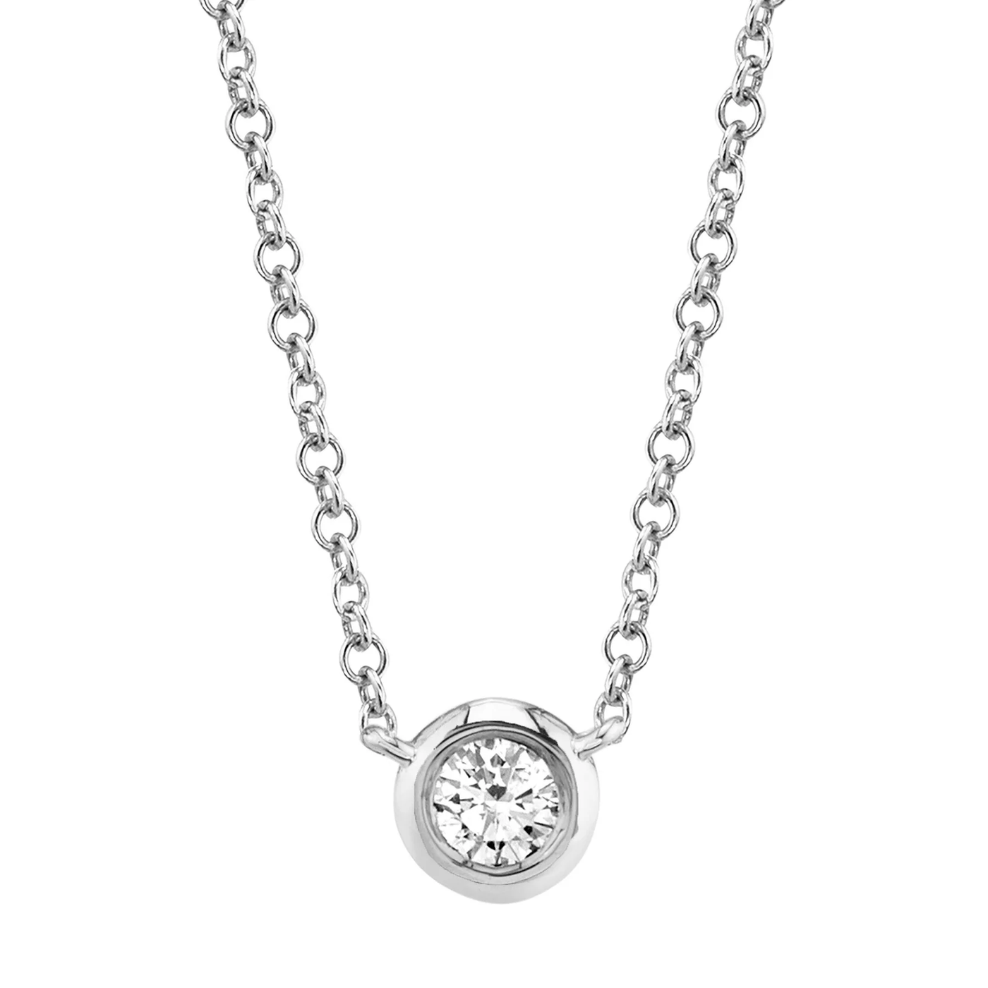 Solitaire Diamond Bezel Necklace