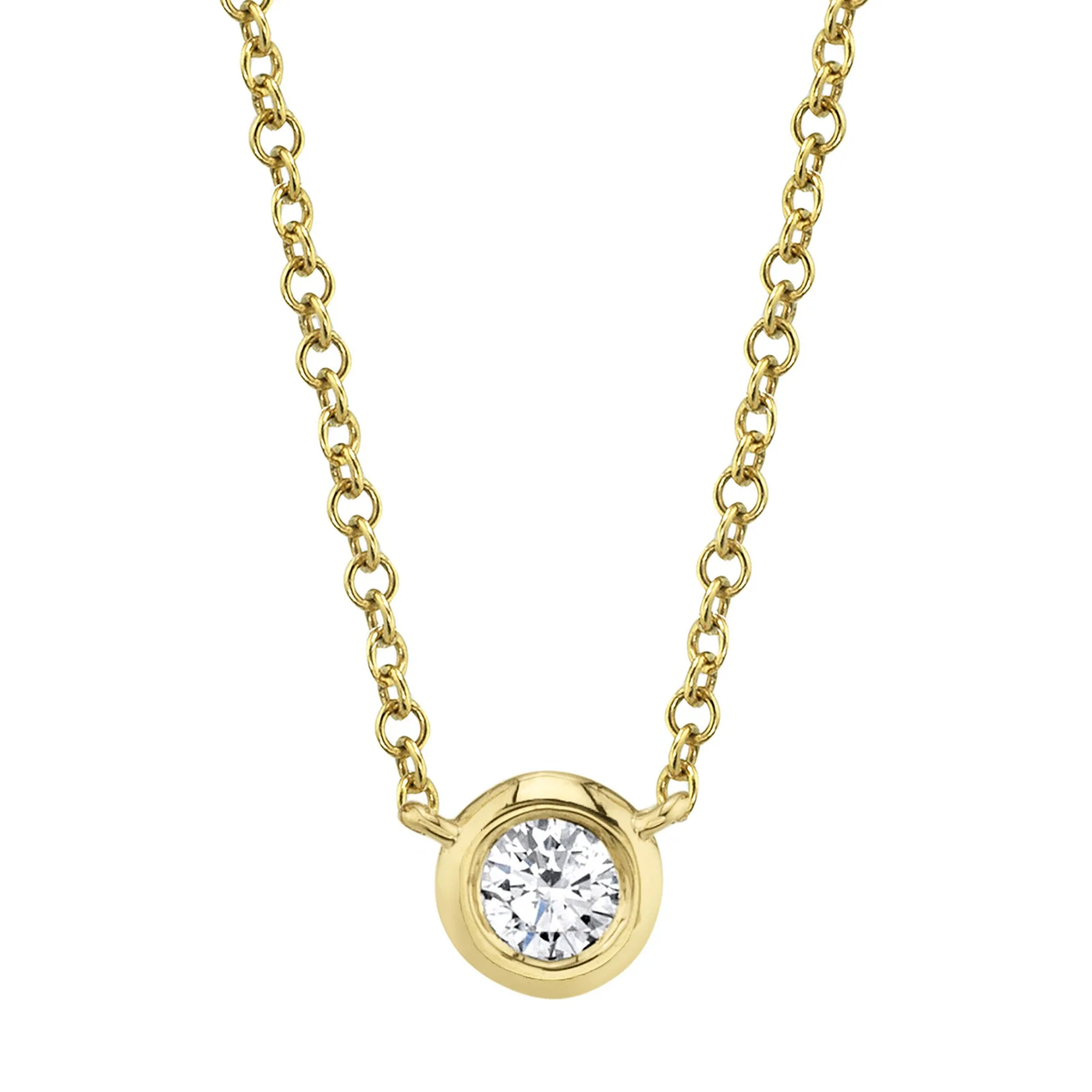 Solitaire Diamond Bezel Necklace