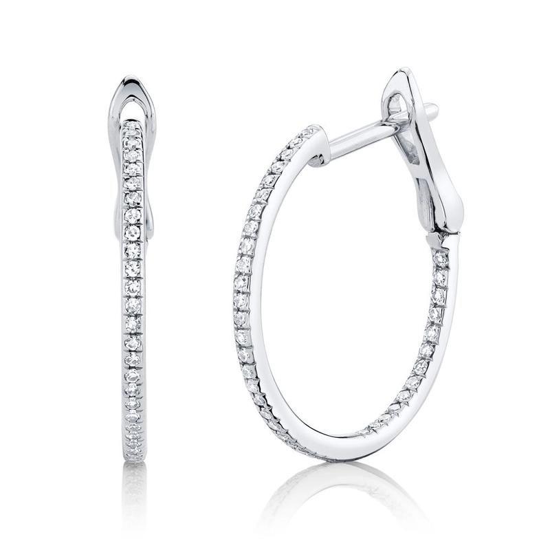 Double Diamond Hoop Earring