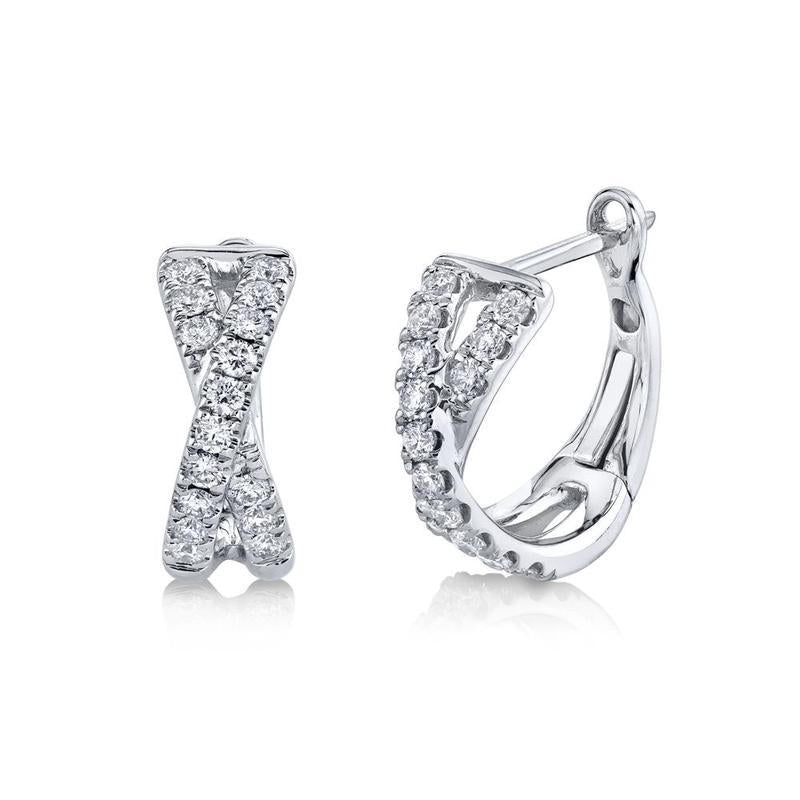 Diamond Cross Huggie Earring