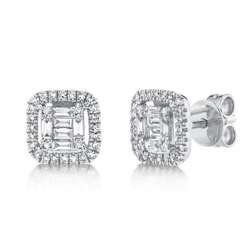 Diamond Baguette Stud Earring