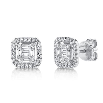 Diamond Baguette Stud Earring