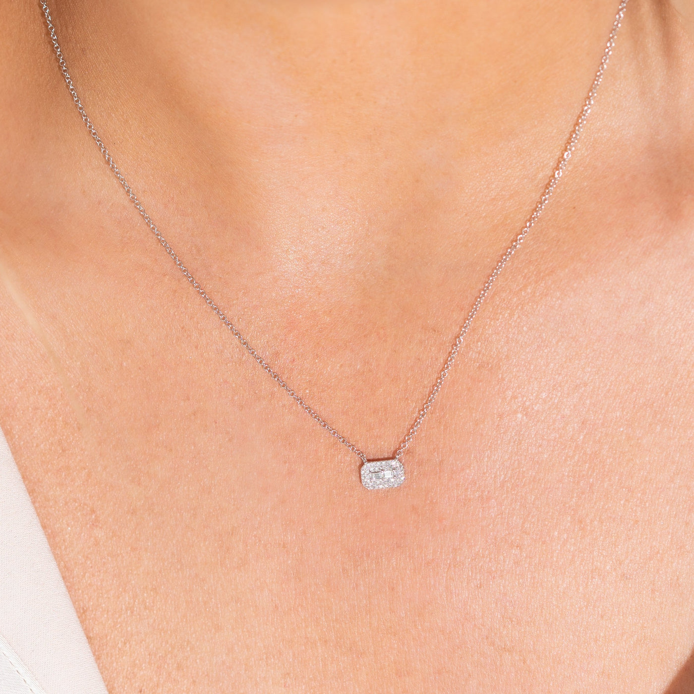 Diamond Baguette Necklace