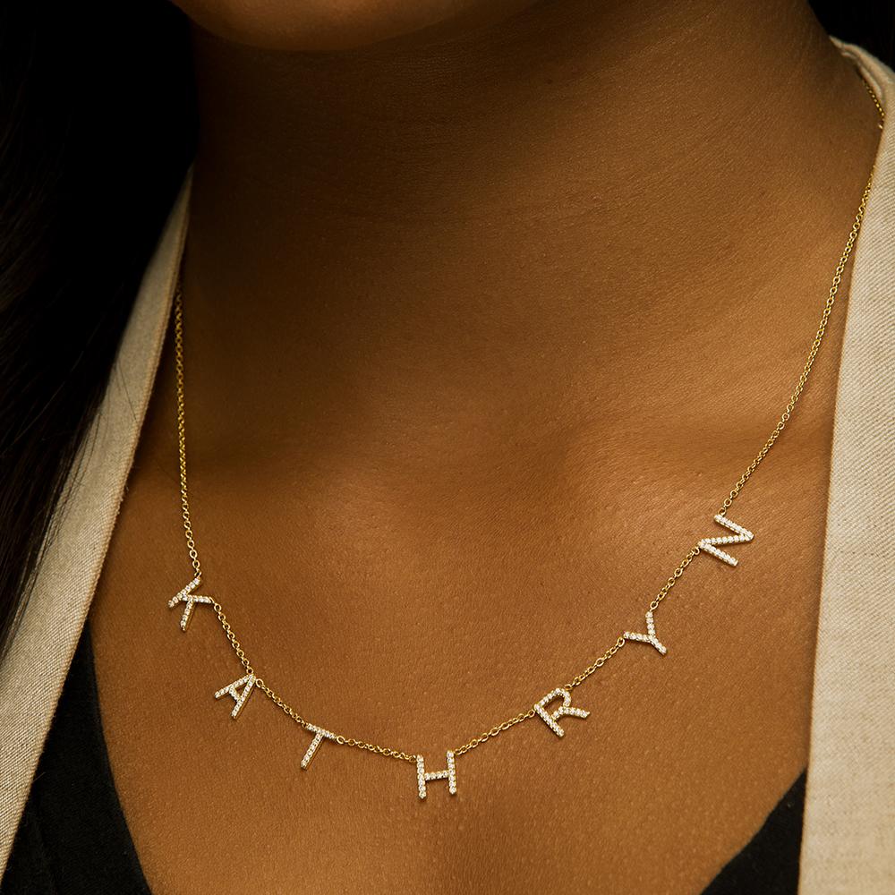 Large Diamond Letter Necklace