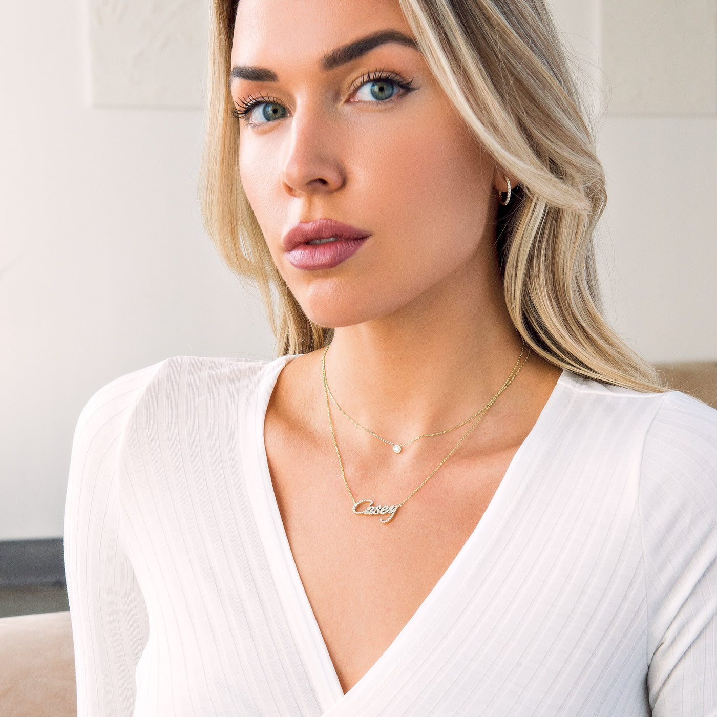 Diamond Nameplate Necklace