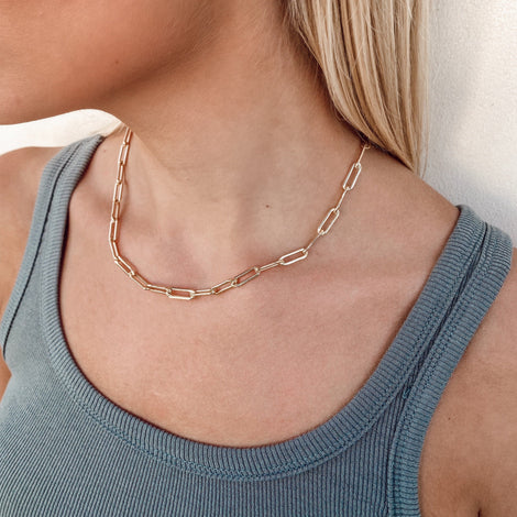 Penny Preville Yellow Gold Large Link Necklace | Lee Michaels Fine Jewelry