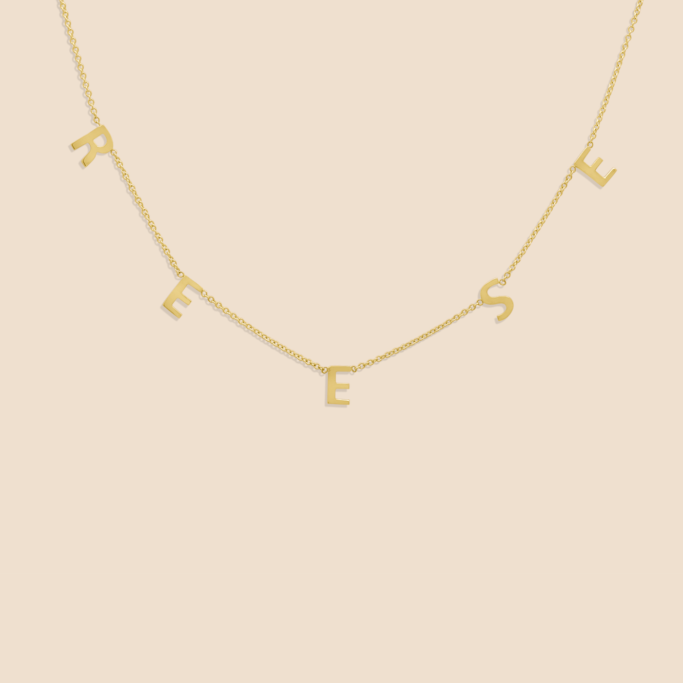 Letter Name Necklace -14k Gold