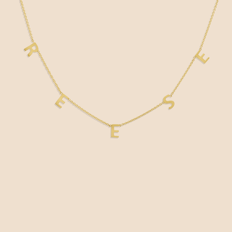 Letter Name Necklace -14k Gold