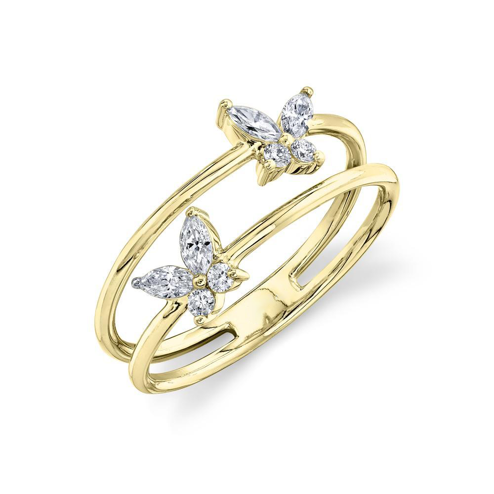 Two Butterfly Diamond Ring