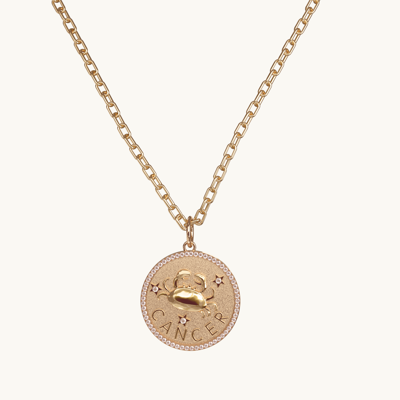 14k Gold Diamond Zodiac Necklace Charm