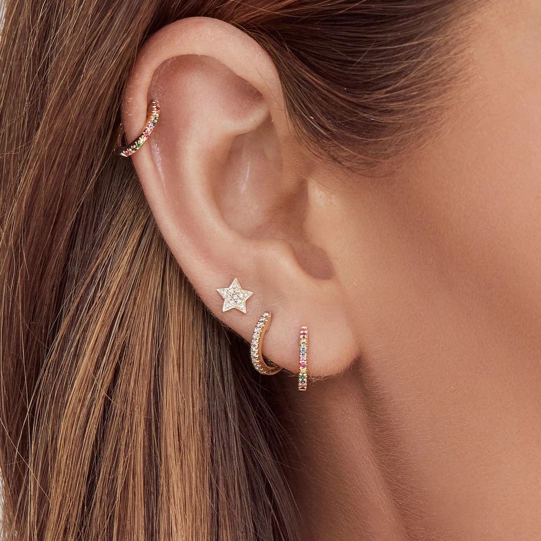 0.07CT DIAMOND HUGGIE EARRING