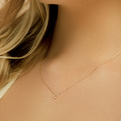 Dainty Diamond Heart Necklace