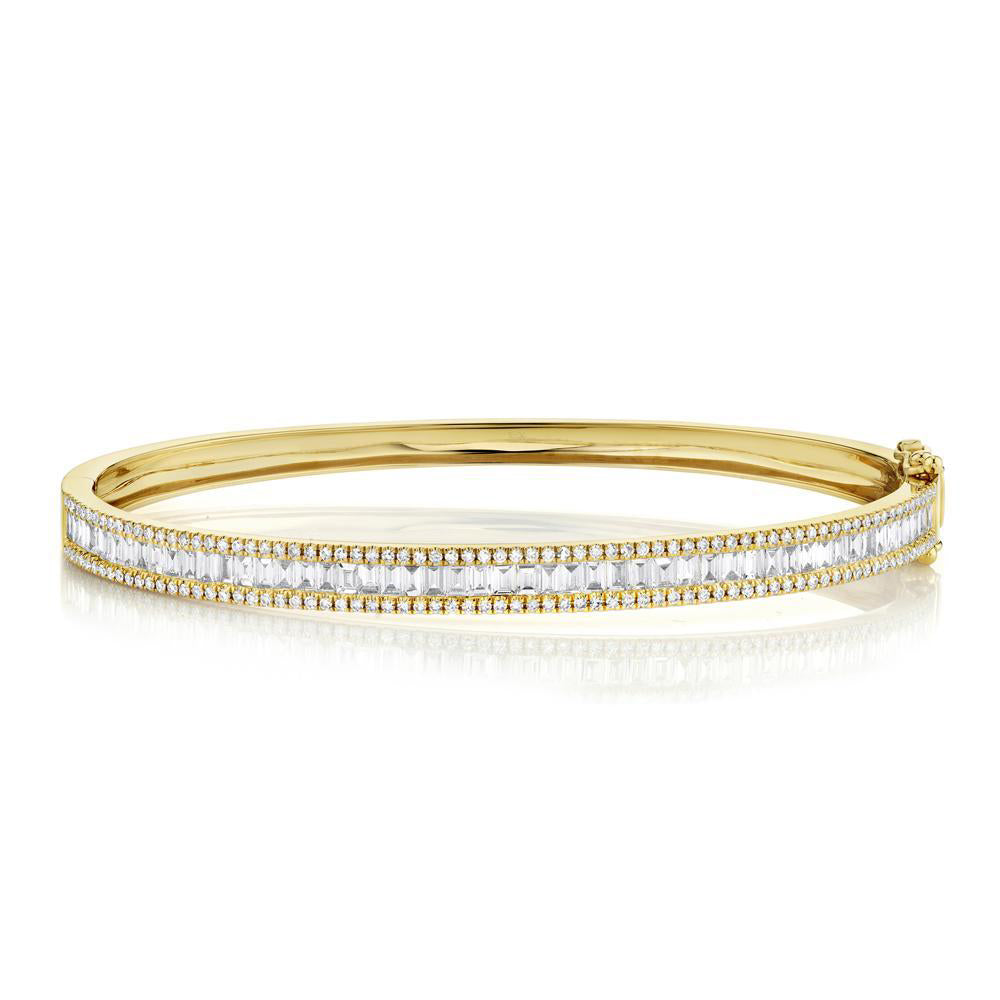 1.74 Ct Diamond Baguette Bangle