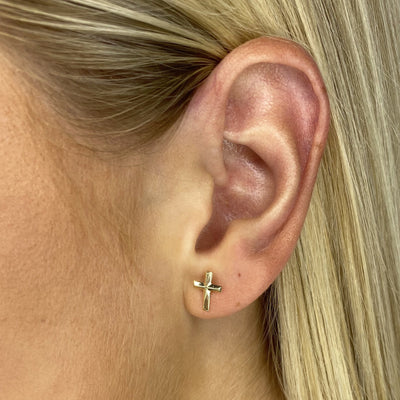 Cross Gold Earrings