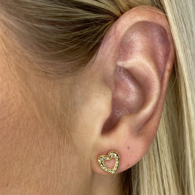 Open Heart Gold Earrings