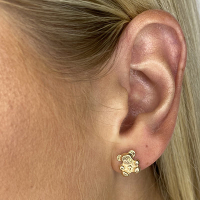 Teddy Bear Gold Earrings