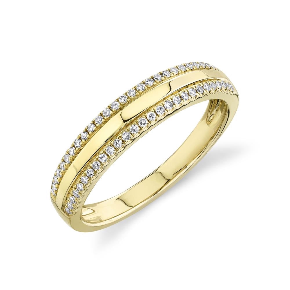 Diamond Lined Gold Band