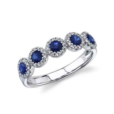 Blue Sapphire & Diamond Band