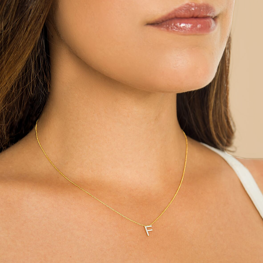 Large Diamond Letter Necklace