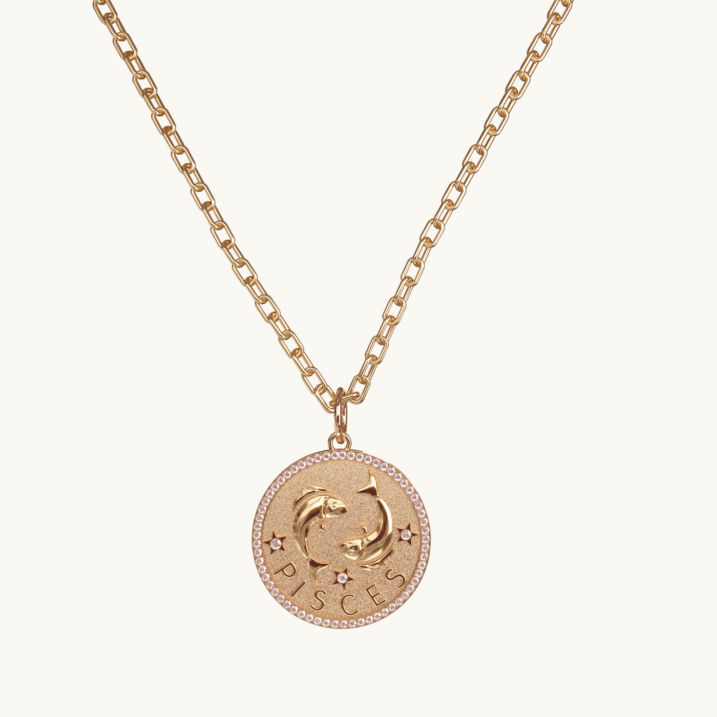 14k Gold Diamond Zodiac Necklace Charm