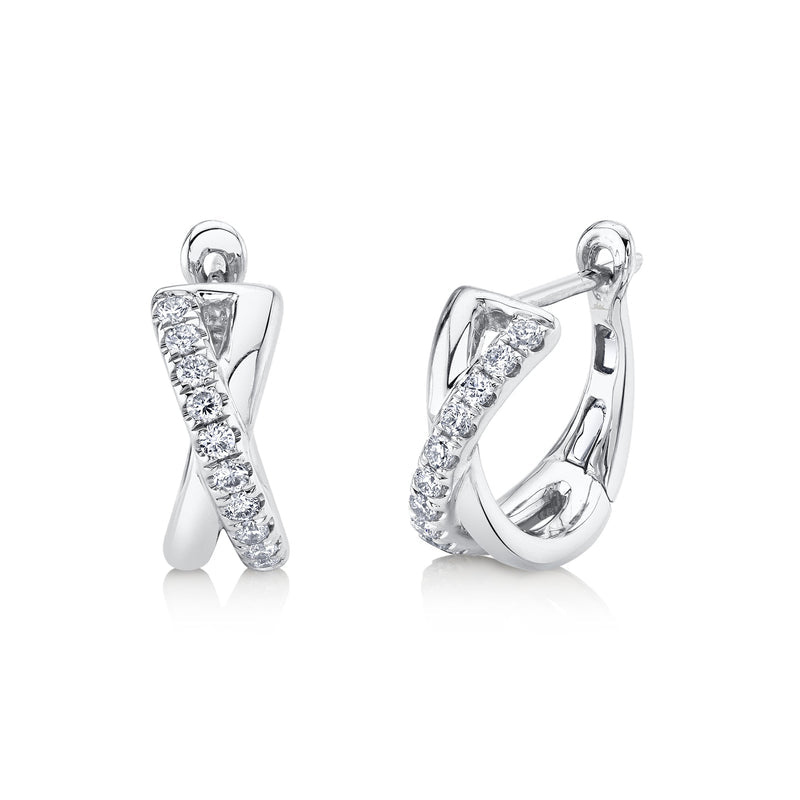 Cross Diamond Huggie Earring