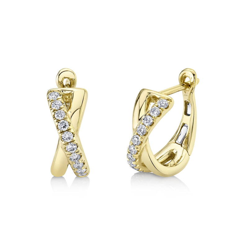 Cross Diamond Huggie Earring