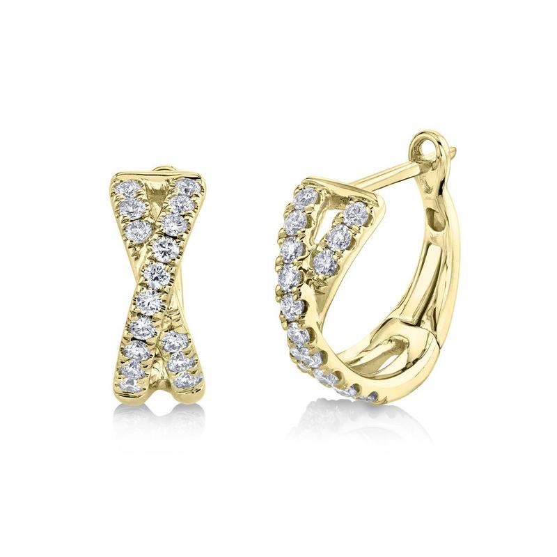 Diamond Cross Huggie Earring