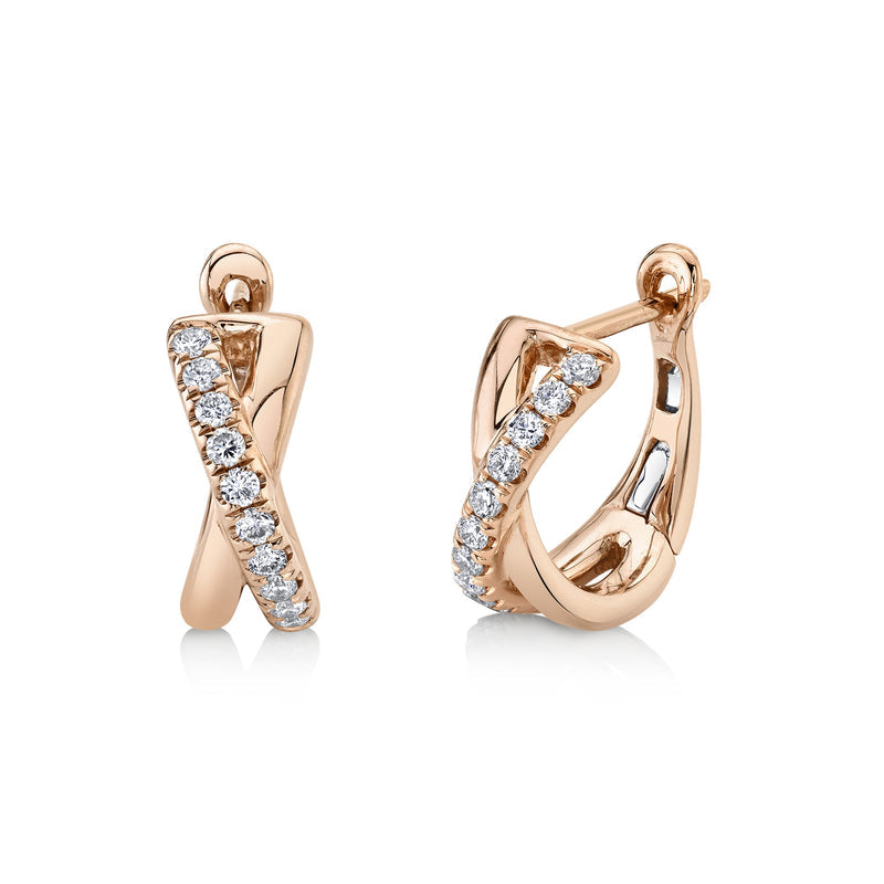 Cross Diamond Huggie Earring