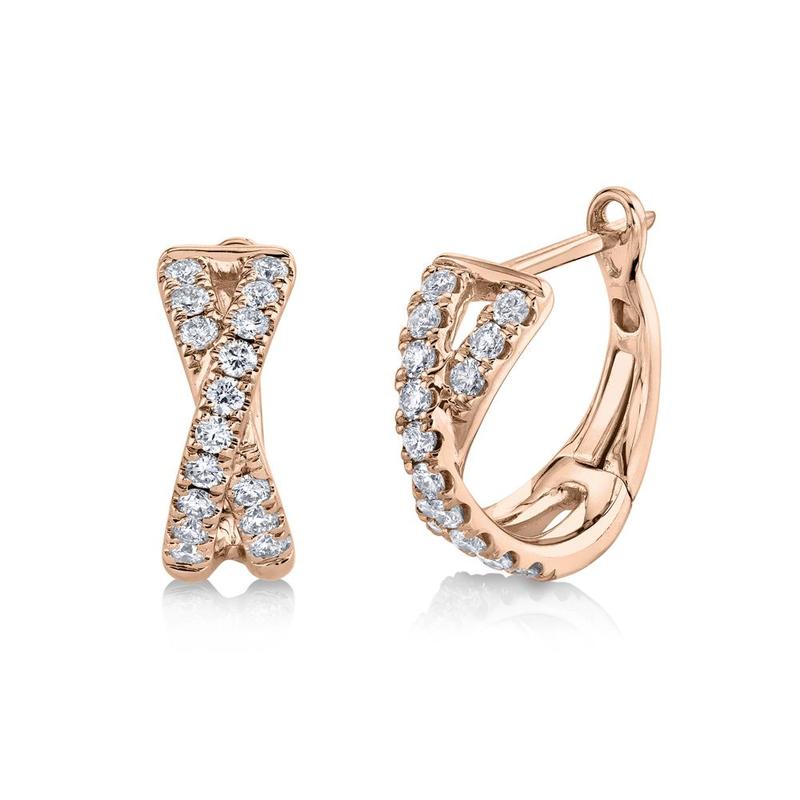 Diamond Cross Huggie Earring