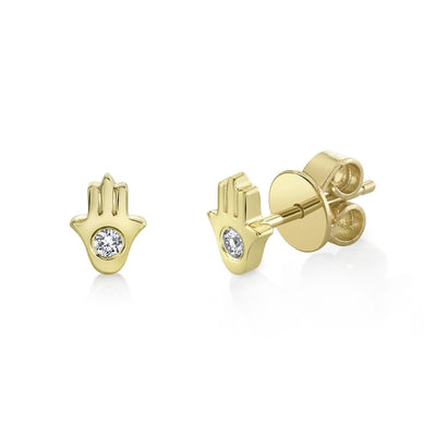 Hamsa Diamond Stud Earring