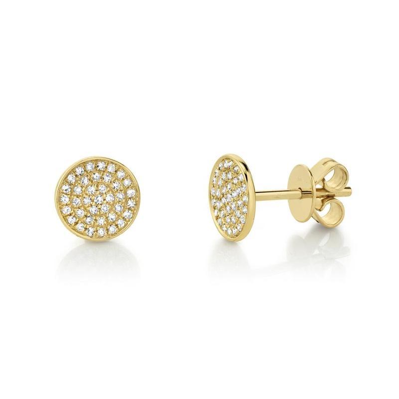 Round Diamond Pave Stud Earring