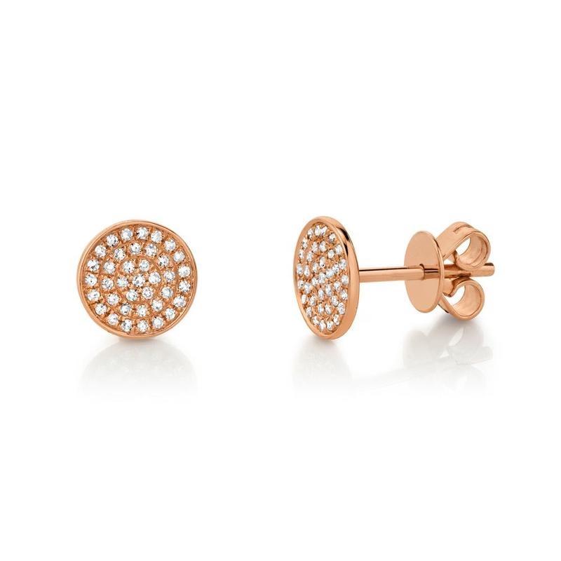 Round Diamond Pave Stud Earring