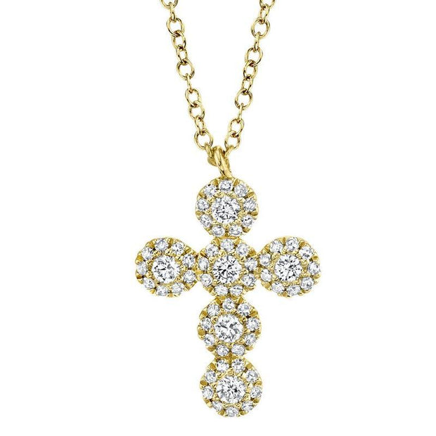 Round Diamond Cross Necklace