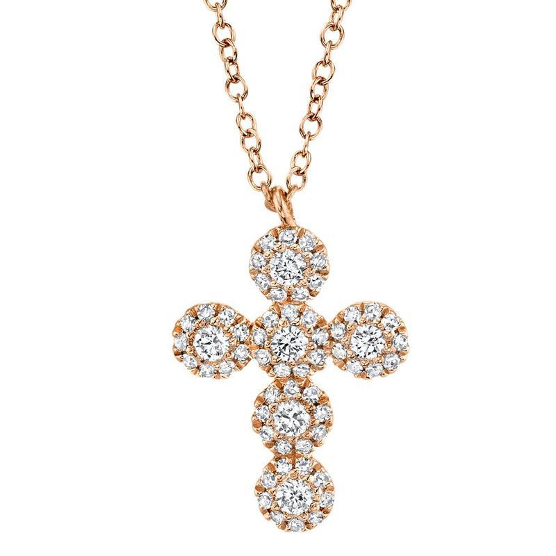 Round Diamond Cross Necklace
