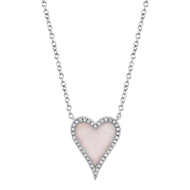 Pink Opal Heart Necklace