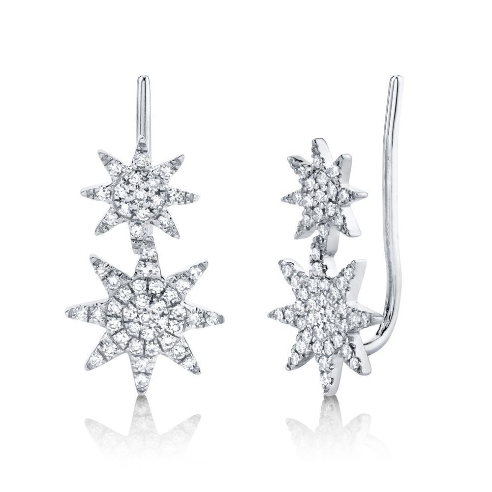 0.22Ct Diamond Pave Starlight Ear Crawler Earring