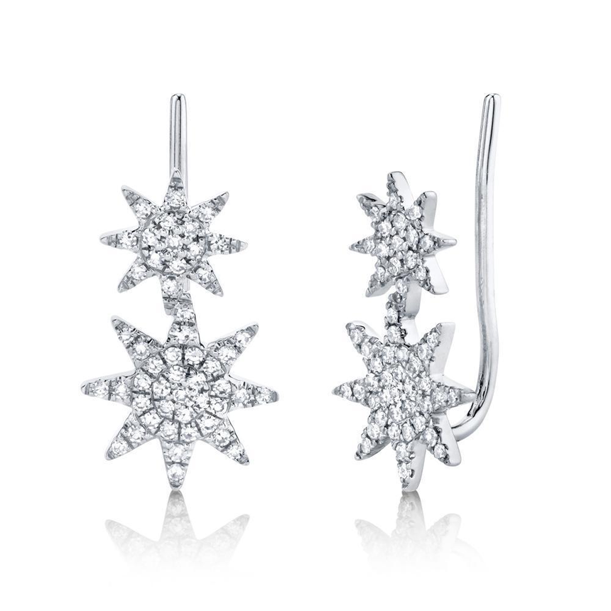 0.22Ct Diamond Pave Starlight Ear Crawler Earring