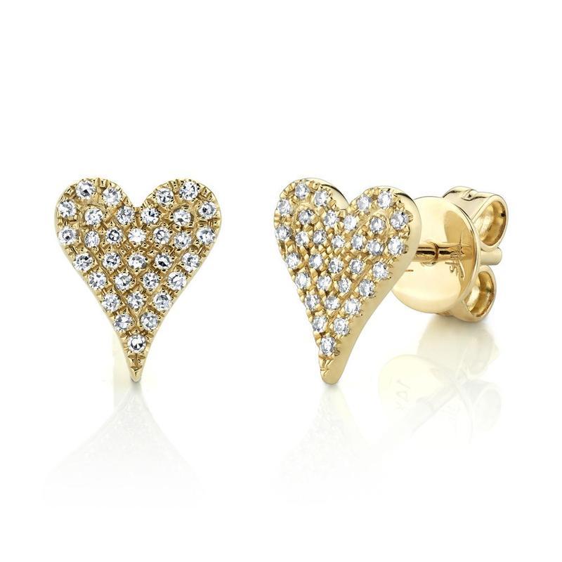 Diamond Pave Heart Stud