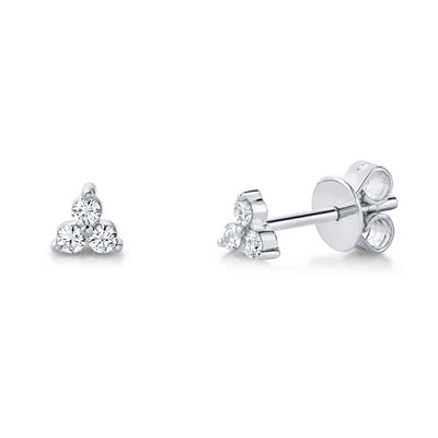 Triple Diamond Stud Earring