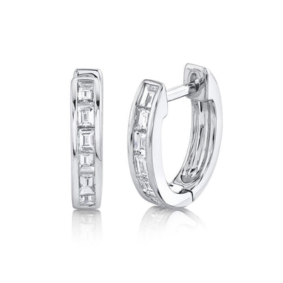 Diamond Baguette Huggie Earring