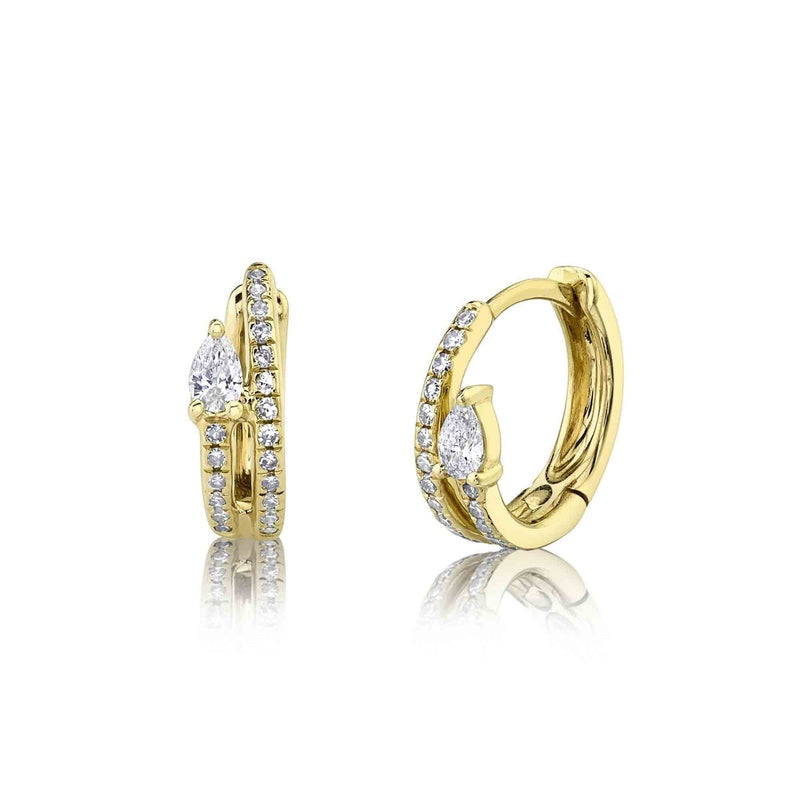 Pear Diamond Huggie Earring
