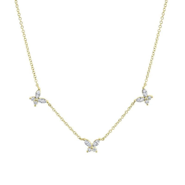 Multi Butterfly Diamond Necklace