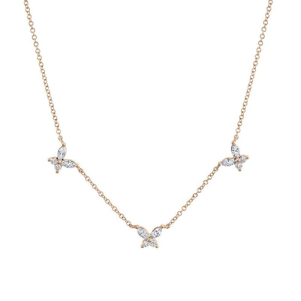 Multi Butterfly Diamond Necklace
